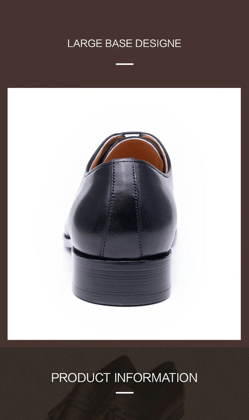 Men's Leather Casual Oxford Shoes Comfortable Lace-Up Business Footwear